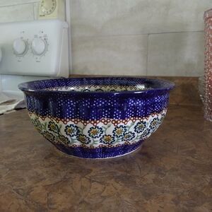 Polish Pottery Serving, Salad, Mixing Bowl